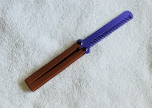 Brown Handle, Purple Comb
